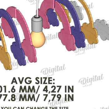 Intra απο ξύλο plywood 3mm-4mm πάχος 3D Kids Hanging Light Shade Cut  Δίασταση 30x20 cm INTRAFABR-119077481 - Image 2