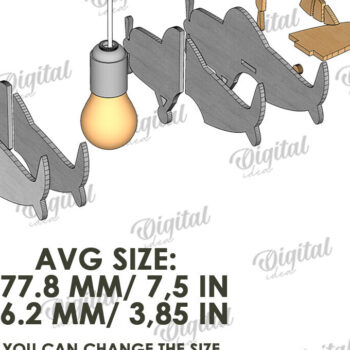 Intra απο ξύλο plywood 3mm-4mm πάχος 3D Kids Hanging Light Shade Cut  Δίασταση 30x20 cm INTRAFABR-119077534 - Image 2