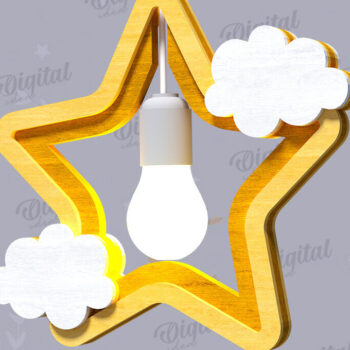 Intra απο ξύλο plywood 3mm-4mm πάχος 3D Kids Hanging Light Shade Cut  Δίασταση 30x20 cm INTRAFABR-119077671 - Image 1