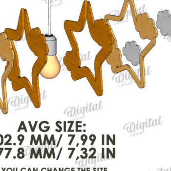 Intra απο ξύλο plywood 3mm-4mm πάχος 3D Kids Hanging Light Shade Cut  Δίασταση 30x20 cm INTRAFABR-119077671 - Image 2