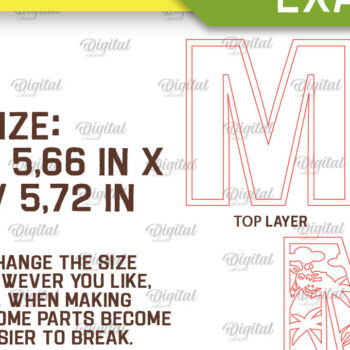 Intra απο ξύλο plywood 3mm-4mm πάχος Τρισδιάστατο μονόγραμμα με λέιζερ για παιδιά Letter G Δίασταση 30x20 cm INTRAFABR-106192607 - Image 2