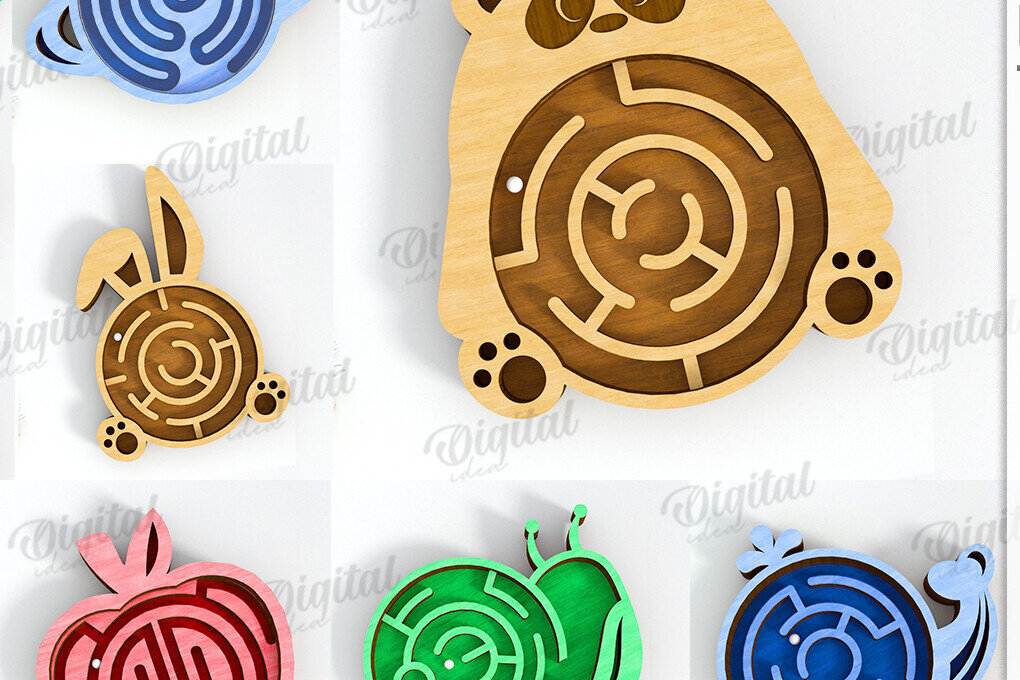 Intra απο ξύλο plywood 3mm-4mm πάχος 3D Kids Maze Toys  Δίασταση 6x6 cm INTRAFABR-121600217