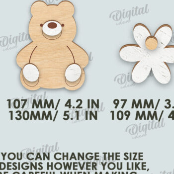 Intra απο ξύλο plywood 3mm-4mm πάχος Τρισδιάστατη διακόσμηση τοίχου παιδικού σταθμού με λέιζερ Δίασταση 30x20 cm INTRAFABR-122453634 - Image 2