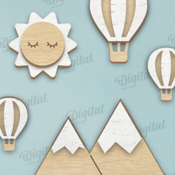 Intra απο ξύλο plywood 3mm-4mm πάχος Τρισδιάστατη διακόσμηση τοίχου παιδικού σταθμού με λέιζερ Δίασταση 30x20 cm INTRAFABR-122453704 - Image 1