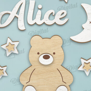 Intra απο ξύλο plywood 3mm-4mm πάχος Τρισδιάστατη διακόσμηση τοίχου παιδικού σταθμού με λέιζερ Δίασταση 30x20 cm INTRAFABR-122453759 - Image 1