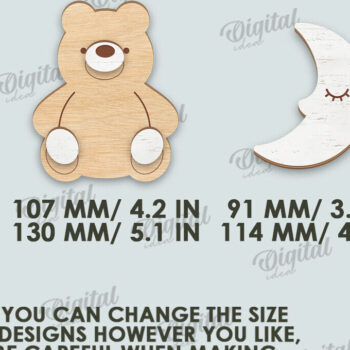 Intra απο ξύλο plywood 3mm-4mm πάχος Τρισδιάστατη διακόσμηση τοίχου παιδικού σταθμού με λέιζερ Δίασταση 30x20 cm INTRAFABR-122453759 - Image 2