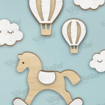 Intra απο ξύλο plywood 3mm-4mm πάχος Τρισδιάστατη διακόσμηση τοίχου παιδικού σταθμού με λέιζερ Δίασταση 30x20 cm INTRAFABR-122453969 - Image 1