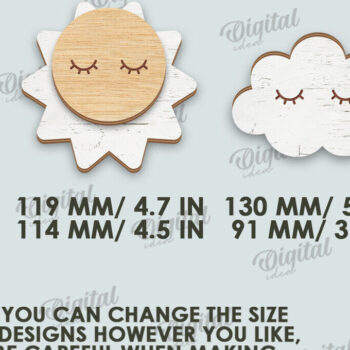 Intra απο ξύλο plywood 3mm-4mm πάχος Τρισδιάστατη διακόσμηση τοίχου παιδικού σταθμού με λέιζερ Δίασταση 30x20 cm INTRAFABR-122453528 - Image 2