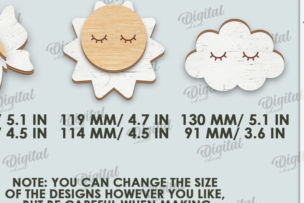 Intra απο ξύλο plywood 3mm-4mm πάχος Τρισδιάστατη διακόσμηση τοίχου παιδικού σταθμού με λέιζερ Δίασταση 30x20 cm INTRAFABR-122453528 - Image 2