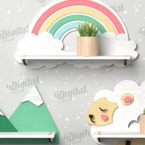 Intra απο ξύλο plywood 3mm-4mm πάχος 3D παιδικών ραφιών τοίχου Δίασταση 6x6 cm INTRAFABR-109868615