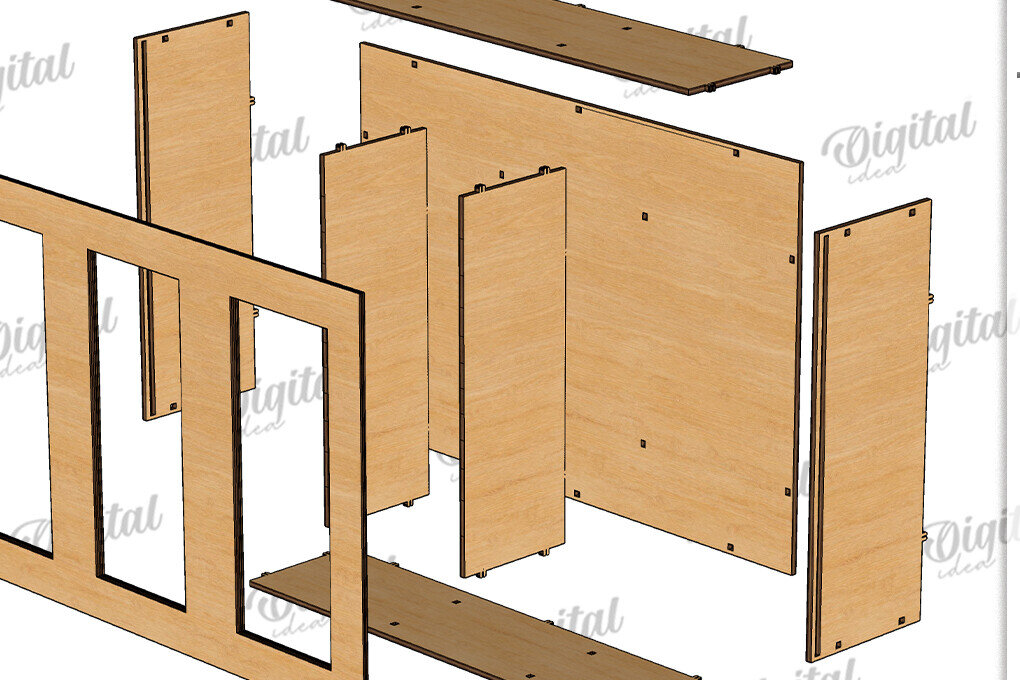 Intra απο ξύλο plywood 3mm-4mm πάχος 3D Organizer Κουζίνας Δίασταση 30x20 cm INTRAFABR-121437272 - Image 2