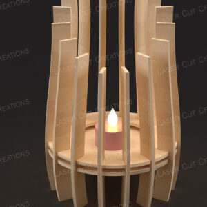 Intra απο ξύλο plywood 3mm-4mm πάχος Τρισδιάστατο φανάρι κεριού κοπής με λέιζερ Δίασταση 30x20 cm INTRAFABR-125082692