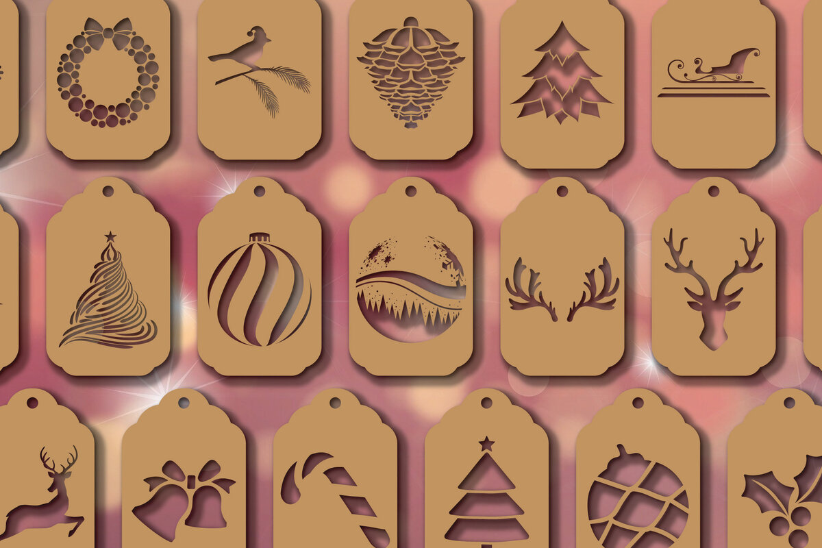 Intra απο ξύλο plywood 3mm-4mm πάχος Ετικέτα δώρου Χριστουγέννων τρισδιάστατη , κοπή Δίασταση 3x5 cm INTRAFABR-19277399