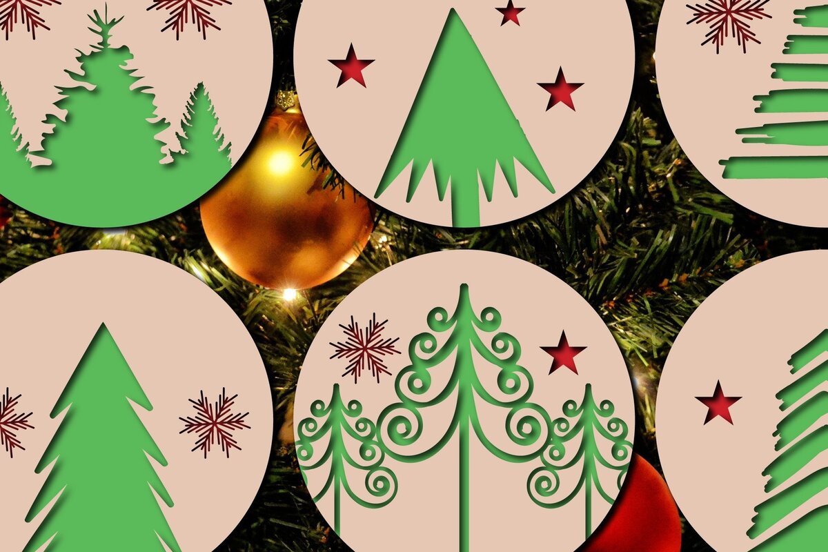 Intra απο ξύλο plywood 3mm-4mm πάχος Τρισδιάστατη δέσμη διακόσμησης χριστουγεννιάτικου δέντρου με Δίασταση 15x15 cm INTRAFABR-32361649