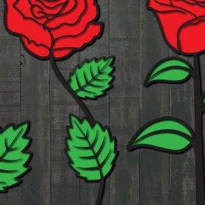 Intra απο ξύλο plywood 3mm-4mm πάχος 3D Layer Rose Δίασταση 25x25 cm INTRAFABR-41449270