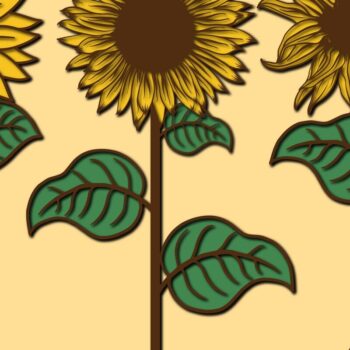 Intra απο ξύλο plywood 3mm-4mm πάχος 3D Layer Sunflowers Δίασταση 25x25 cm INTRAFABR-41457068 - Image 1