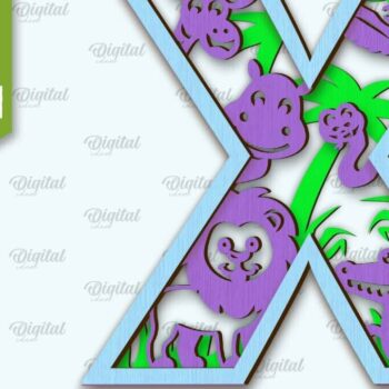 Intra απο ξύλο plywood 3mm-4mm πάχος Τρισδιάστατο μονόγραμμα κοπής με λέιζερ Letter X Δίασταση 30x20 cm INTRAFABR-108297918 - Image 1