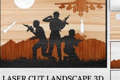 Intra απο ξύλο plywood 3mm-4mm πάχος 3D Soldier Δίασταση 20x30 cm INTRAFABR-32594541