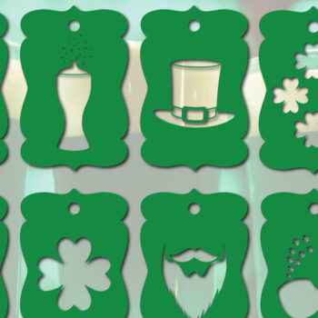 Intra απο ξύλο plywood 3mm-4mm πάχος 3D Ετικέτα δώρου St Patrick Δίασταση 2x3 cm INTRAFABR-63945630 - Image 2