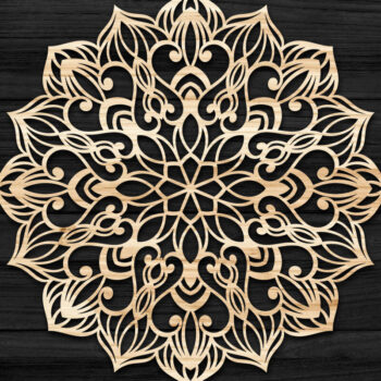 Intra απο ξύλο plywood 3mm-4mm πάχος Τρισδιάστατη , Mandala Δίασταση 30x30 cm INTRAFABR-73704405 - Image 1