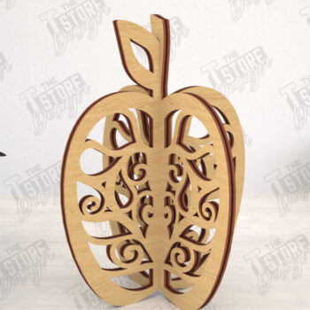 Intra απο ξύλο plywood 3mm-4mm πάχος 3D Decor | Σχήμα μήλου |Διακόσμηση σπιτιού Δίασταση 30x20 cm INTRAFABR-113991995 - Image 1