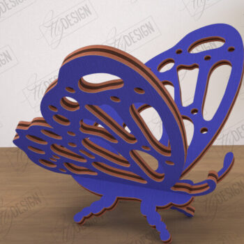 Intra απο ξύλο plywood 3mm-4mm πάχος 3D  Decor | Σχήμα πεταλούδας | CNC Δίασταση 30x20 cm INTRAFABR-113994382 - Image 1