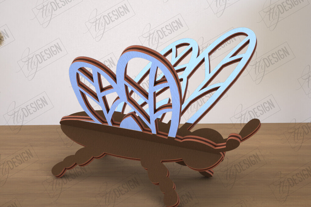 Intra απο ξύλο plywood 3mm-4mm πάχος 3D  Decor | Σχήμα Dragonfly | CNC Δίασταση 30x20 cm INTRAFABR-113994434