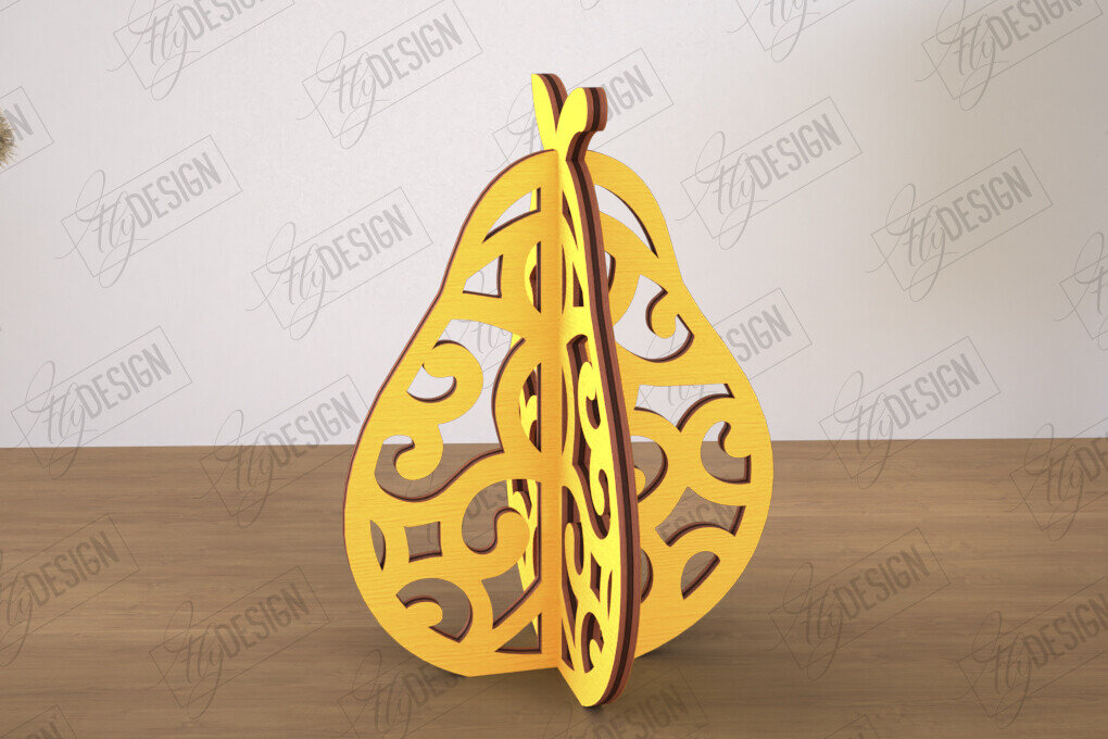 Intra απο ξύλο plywood 3mm-4mm πάχος 3D  Decor | Σχήμα αχλαδιού | Διακόσμηση σπιτιού Δίασταση 30x20 cm INTRAFABR-113994392