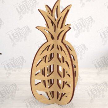 Intra απο ξύλο plywood 3mm-4mm πάχος 3D  Decor | Σχήμα ανανά | CNC Δίασταση 30x20 cm INTRAFABR-113992004 - Image 1