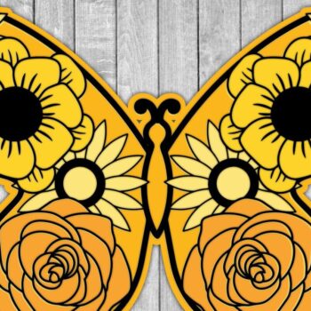 Intra απο ξύλο plywood 3mm-4mm πάχος 3D /Paper Cut Butterfly Δίασταση 15x15 cm INTRAFABR-39339829 - Image 1