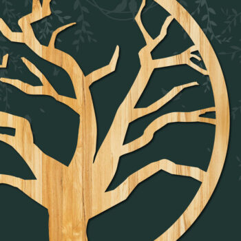 Intra απο ξύλο plywood 3mm-4mm πάχος Τρισδιάστατο λέιζερ/χαρτί Κόψτε δέντρο σε κύκλο Δίασταση 15x15 cm INTRAFABR-23332596 - Image 1