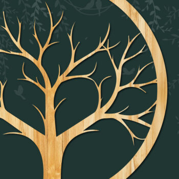 Intra απο ξύλο plywood 3mm-4mm πάχος Τρισδιάστατο λέιζερ/χαρτί Κόψτε δέντρο σε κύκλο Δίασταση 15x15 cm INTRAFABR-23302701 - Image 1