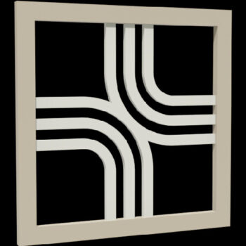 Intra απο ξύλο plywood 3mm-4mm πάχος Τρισδιάστατο πλέγμα κοπής με λέιζερ Nova 1 Δίασταση 15x15 cm INTRAFABR-4224963 - Image 1