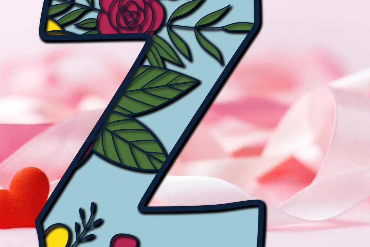 Intra απο ξύλο plywood 3mm-4mm πάχος 3d Layer Floral Alphabet Z Δίασταση 15x15 cm INTRAFABR-28881058