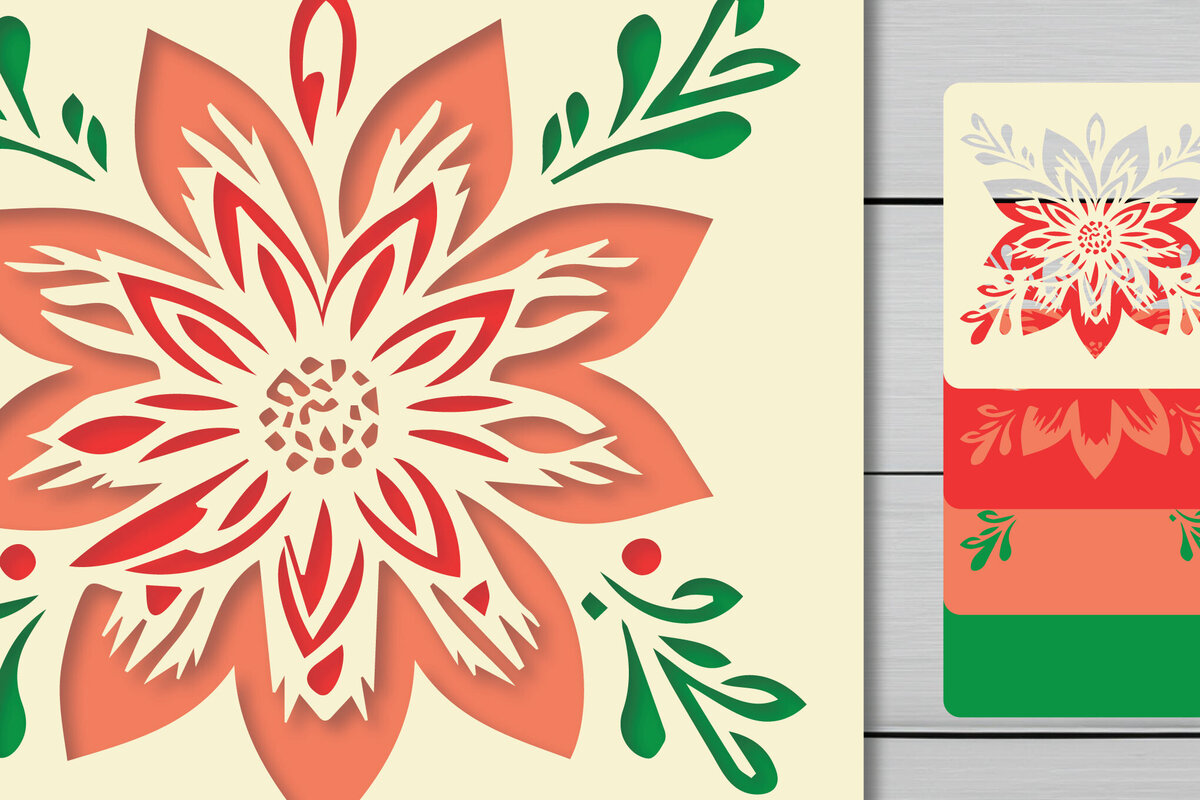 Intra απο ξύλο plywood 3mm-4mm πάχος 3D Layer Flower Cut File Decor Δίασταση 30x20 cm INTRAFABR-96145279