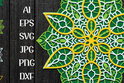 Intra απο ξύλο plywood 3mm-4mm πάχος 3D Layer Mandala Δίασταση 30x30 cm INTRAFABR-58719810