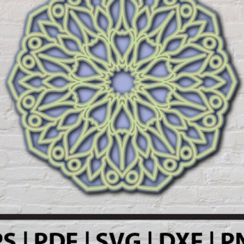 Intra απο ξύλο plywood 3mm-4mm πάχος 3D Layered Abstract Mandala Δίασταση 30x30 cm INTRAFABR-24589150 - Image 1