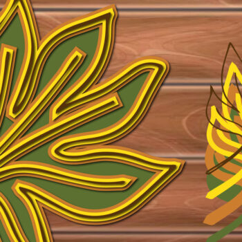Intra απο ξύλο plywood 3mm-4mm πάχος κοπής φθινοπωρινών φύλλων με 3D επίπεδα Δίασταση 15x15 cm INTRAFABR-16968173 - Image 1