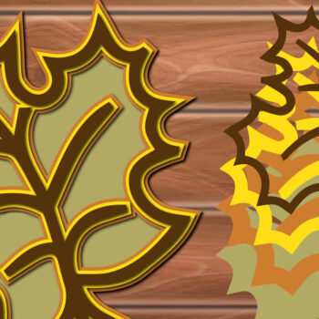 Intra απο ξύλο plywood 3mm-4mm πάχος κοπής φθινοπωρινών φύλλων με 3D επίπεδα Δίασταση 15x15 cm INTRAFABR-16969814 - Image 1