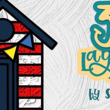 Intra απο ξύλο plywood 3mm-4mm πάχος 3D Layered Beach House Nautical Δίασταση 30x20 cm INTRAFABR-35435520 - Image 1