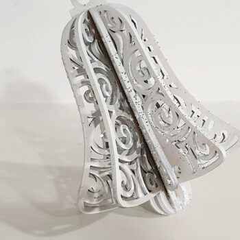 Intra απο ξύλο plywood 3mm-4mm πάχος Στολίδι με 3D Layered Bell - Δίασταση 4x4 cm INTRAFABR-112288404 - Image 1