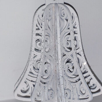 Intra απο ξύλο plywood 3mm-4mm πάχος Στολίδι με 3D Layered Bell - Δίασταση 4x4 cm INTRAFABR-112288404 - Image 4