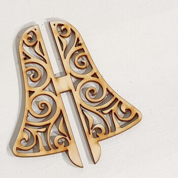 Intra απο ξύλο plywood 3mm-4mm πάχος Στολίδι με 3D Layered Bell - Δίασταση 4x4 cm INTRAFABR-112288404 - Image 5