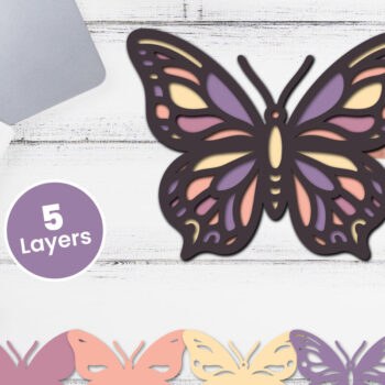 Intra απο ξύλο plywood 3mm-4mm πάχος Τρισδιάστατη κοπή χαρτιού πεταλούδας Δίασταση 12x12 cm INTRAFABR-117090071 - Image 1