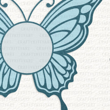 Intra απο ξύλο plywood 3mm-4mm πάχος Πλαίσιο μονογράμματος με 3d Layered Butterfly Δίασταση 7x7 cm INTRAFABR-121209801 - Image 1