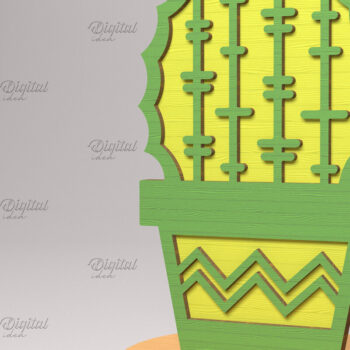 Intra απο ξύλο plywood 3mm-4mm πάχος 3D Layered Cactus Stand Δίασταση 30x20 cm INTRAFABR-83506152 - Image 1