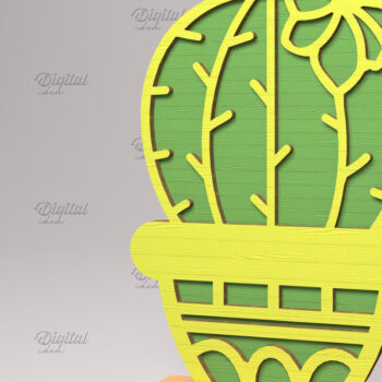 Intra απο ξύλο plywood 3mm-4mm πάχος 3D Layered Cactus Stand Δίασταση 30x20 cm INTRAFABR-83504957 - Image 1