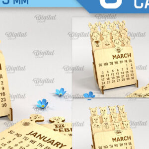 Intra απο ξύλο plywood 3mm-4mm πάχος Δέσμη κοπής με λέιζερ 3D Layered Calendar Δίασταση 30x20 cm INTRAFABR-88910229