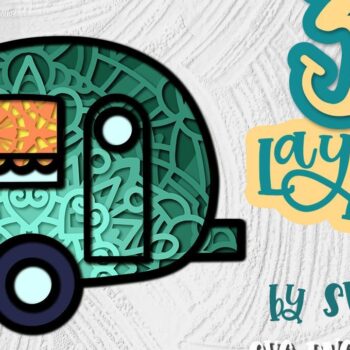 Intra απο ξύλο plywood 3mm-4mm πάχος Σχεδίαση 3D Layered Camper Δίασταση 30x20 cm INTRAFABR-34958266 - Image 1