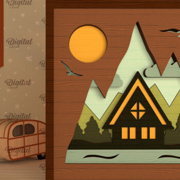 Intra απο ξύλο plywood 3mm-4mm πάχος 3D Layered Camping . Camping Δίασταση 30x20 cm INTRAFABR-96207400 - Image 1